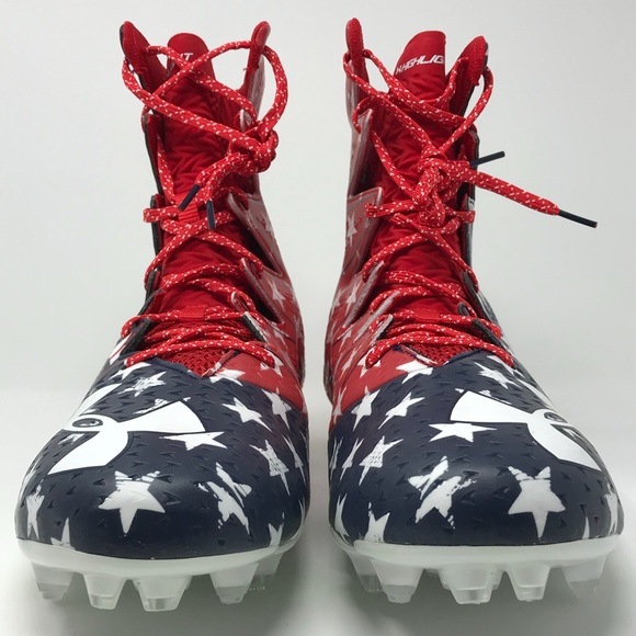 Under Armour Stars & Stripes Football Cleats Sz 16 - Picture 6 of 8